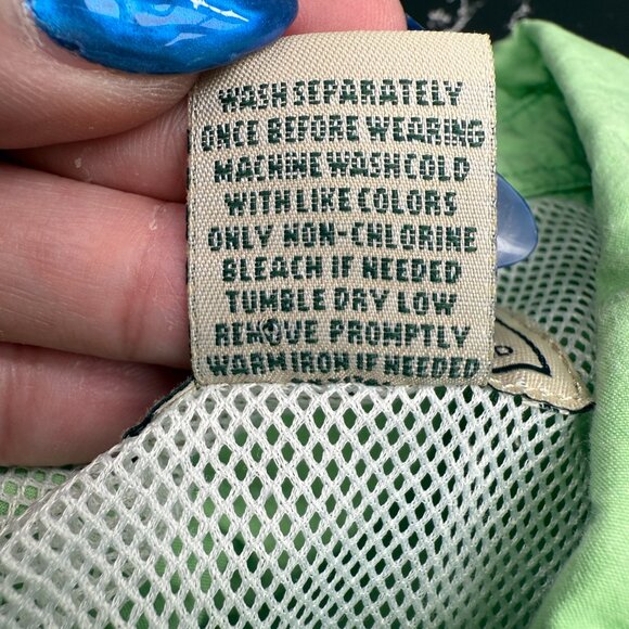 Men's L.L. BEAN Short‎ Sleeve Button Down Shirt #280918 Green | Size M - Picture 6 of 6